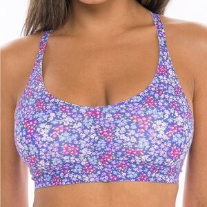 No Boundaries Juniors Wireless Racerback Bra - Ditsy Floral Peri Pop, Size XS